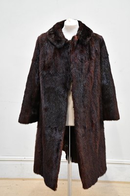 Lot 786 - VICTOR SEGALL; a knee length rich mahogany...