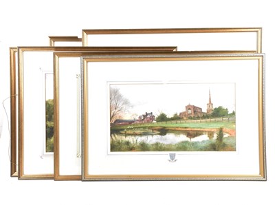 Lot 427 - T B JONES FRSA; six watercolours, local...