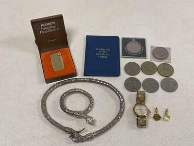 Lot 1226 - A snake necklace and bracelet, a gentleman's...