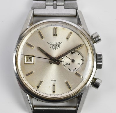 Lot 556 - HEUER; a gentleman's Carrera stainless steel...