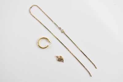 Lot 2 - A 9ct yellow gold chain (af) and a 9ct yellow...
