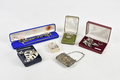 Lot 436 - Silver jewellery including pendants, ring,...