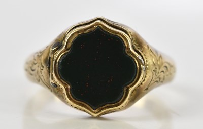 Lot 151 - A 19th century yellow metal portrait ring,...