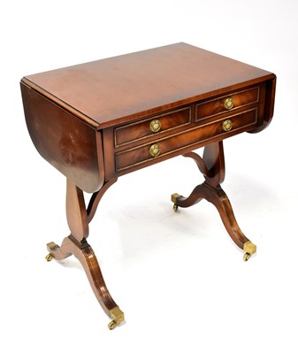 Lot 93 - A reproduction mahogany crossbanded and line...