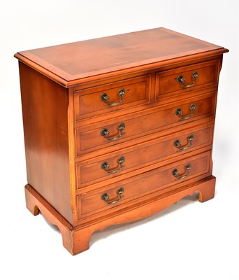 Lot 44 - A reproduction yew wood crossbanded and line...
