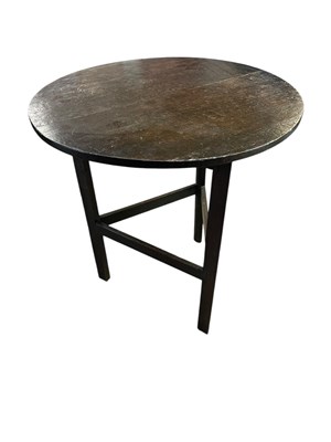 Lot 1115 - A 19th century oak cricket table, bearing...