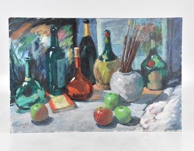 Lot 532 - STREET; oil on board, still life study, signed...