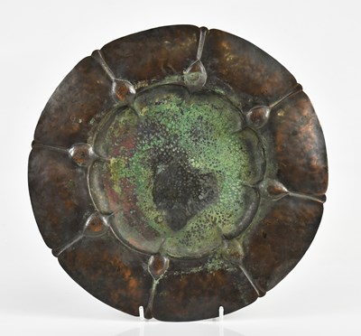 Lot 792 - A copper Arts and Crafts plate, diameter 30cm.