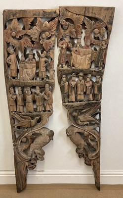 Lot 10 - A pair of Chinese 18th /19th century temple...