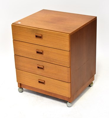 Lot 6 - A mid-20th century teak chest of four drawers...