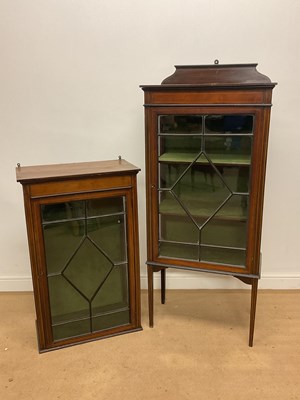 Lot 663 - Two Edwardian glazed display cabinets, height...