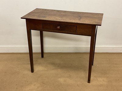 Lot 650 - An oak side table with single drawer, height...