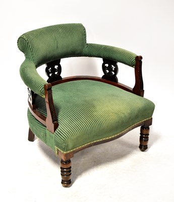 Lot 56 - A Victorian mahogany framed smoker's chair...