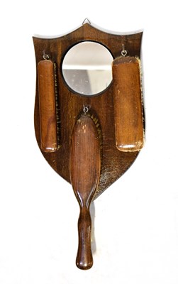 Lot 198 - An early 20th century oak banjo barometer with...
