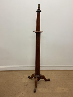 Lot 546 - A mahogany floor lamp, height 146cm.