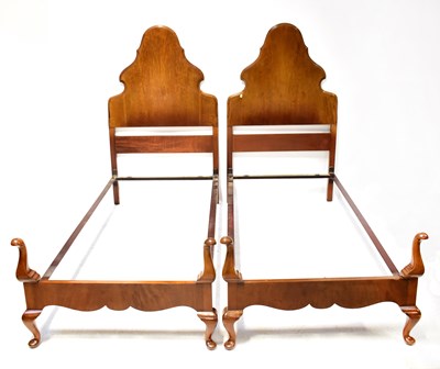 Lot 45 - Two early 20th century mahogany single bed...