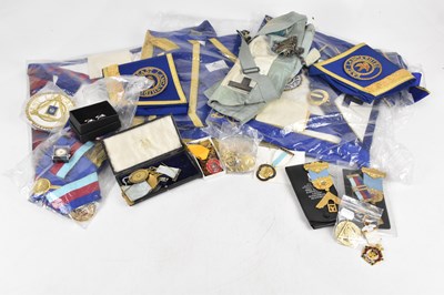 Lot 1362 - A collection of Masonic regalia including East...