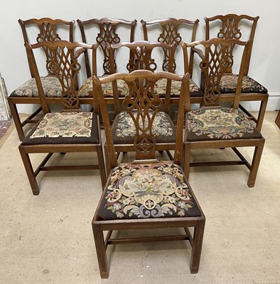 Lot 1114 - A set of eight 19th century mahogany dining...