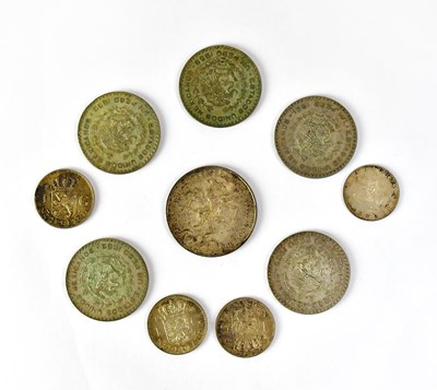 Lot 612 - A collection of silver coins to include Dutch...