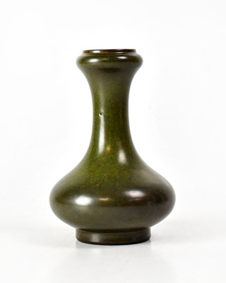 Lot 223 - A Chinese tea dust glaze vase of bottle form,...