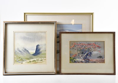 Lot 516 - KEN LOFTHOUSE; watercolour of a winter...