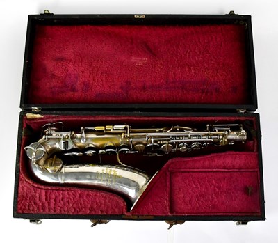 Lot 784 - ADOLPHE SAX; a cased silver-plated alto...