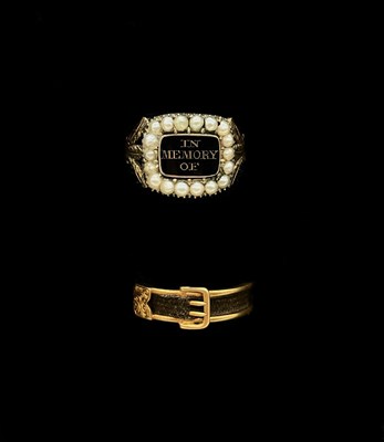 Lot 1259 - An early Victorian yellow metal and plaited...