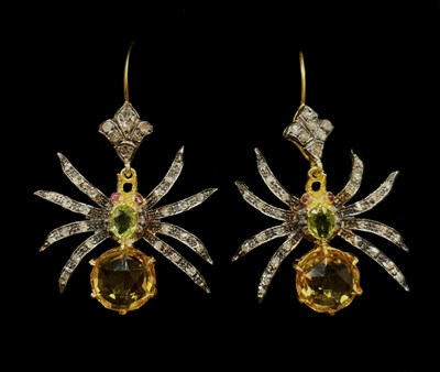 Lot 1113 - A pair of 14ct yellow gold and silver gilt...