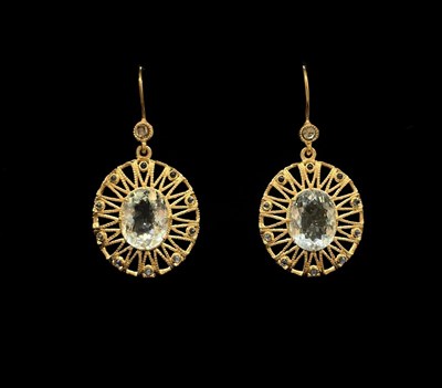 Lot 1114 - A pair of 14ct yellow gold and silver gilt...