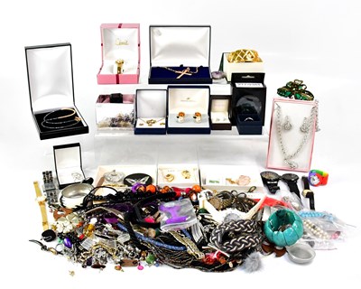 Lot 865 - A quantity of costume jewellery and watches,...