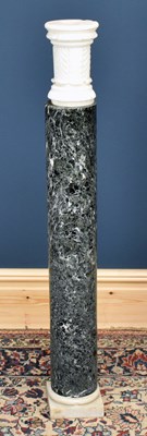 Lot 2709 - A carved marble column, with circular white...