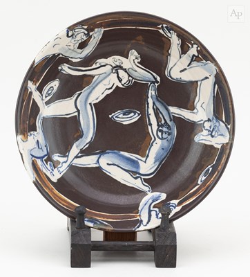 Lot 734 - YOLANDE BEER (born 1957); a stoneware dish...