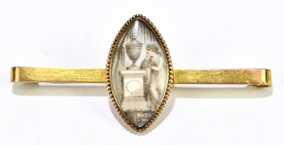 Lot 1444 - A 19th century lozenge shaped mourning plaque...