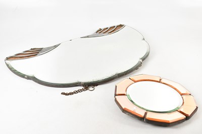 Lot 1023 - Two Art Deco wall mirrors comprising a...