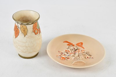 Lot 790 - CLARICE CLIFF; a ceramic wall plate relief...