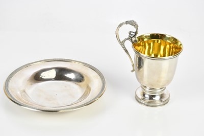 Lot 1311 - SCHOTT; a German silver tea cup with gilt...
