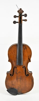 Lot 1084 - A full size violin in need of restoration,...