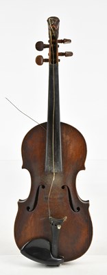 Lot 1095 - A three-quarter size German violin with lion...