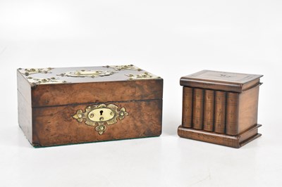 Lot 1363 - A 19th century brass mounted walnut work box,...