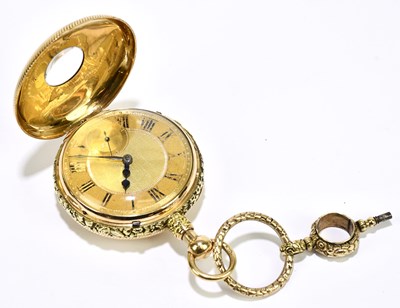 Lot 1750 - An 18ct yellow gold key wind half Hunter...