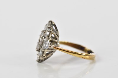 Lot 45 - An 18ct yellow gold diamond cluster ring,...