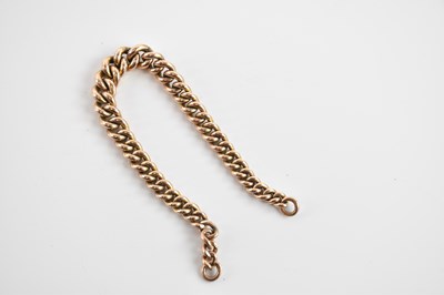 Lot 215 - A 9ct rose gold graduated short Albert chain,...