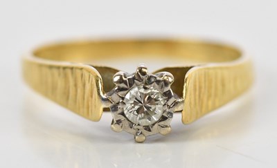 Lot 154 - An 18ct yellow gold diamond solitaire ring,...