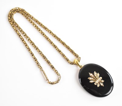 Lot 338 - A Victorian seed pearl and yellow metal...