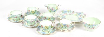 Lot 697 - SHELLEY; a six setting tea service in the...