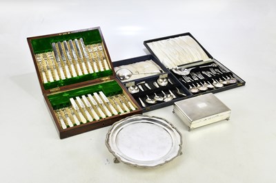 Lot 1012 - A small collection of silver plate including...