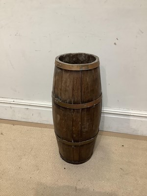 Lot 1383 - A coopered barrel stick stand, height 70cm.