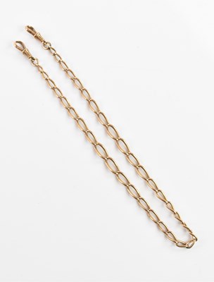 Lot 336 - A 9ct graduated gold watch chain, with sprung...
