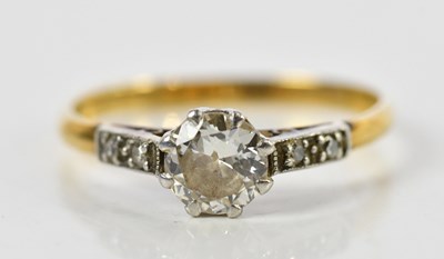 Lot 110 - An 18ct yellow gold and diamond solitaire ring,...