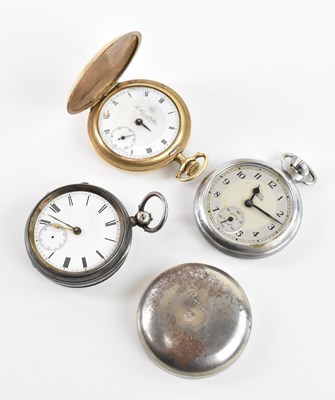Lot 528 - A silver open face key wind pocket watch, af,...